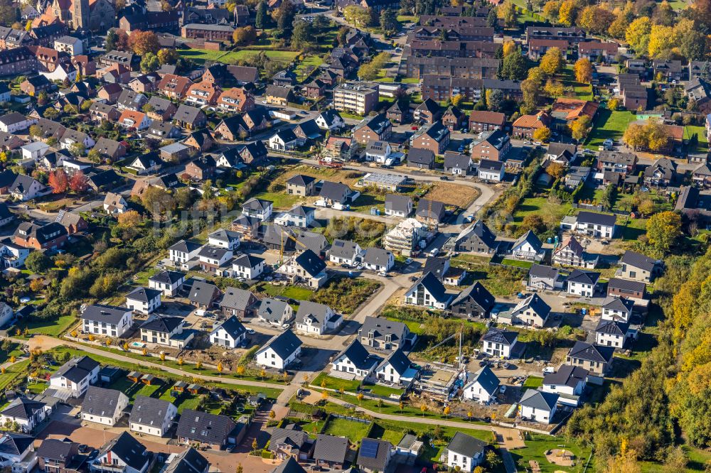 Luftaufnahme Bockum-Hövel - Wohngebiet einer Einfamilienhaus- Siedlung in Bockum-Hövel im Bundesland Nordrhein-Westfalen, Deutschland