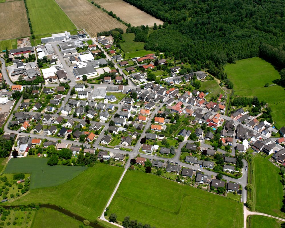 Luftaufnahme Bodersweier - Wohngebiet einer Einfamilienhaus- Siedlung in Bodersweier im Bundesland Baden-Württemberg, Deutschland