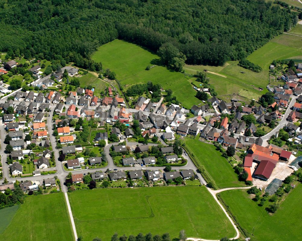 Bodersweier von oben - Wohngebiet einer Einfamilienhaus- Siedlung in Bodersweier im Bundesland Baden-Württemberg, Deutschland