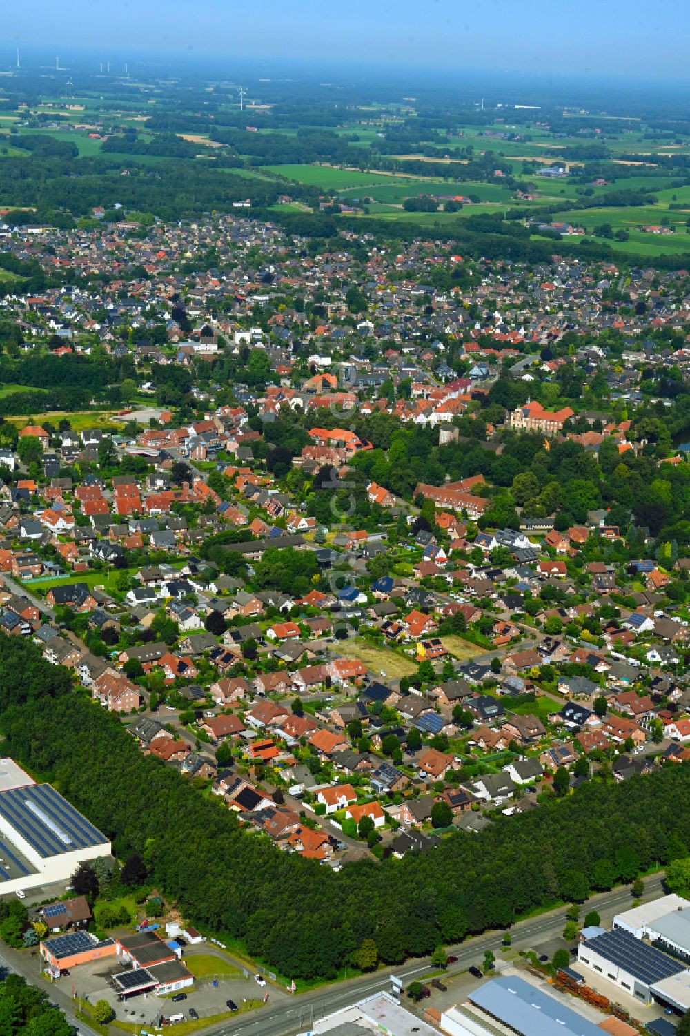 Luftaufnahme Borken - Wohngebiet einer Einfamilienhaus- Siedlung in Borken im Bundesland Nordrhein-Westfalen, Deutschland