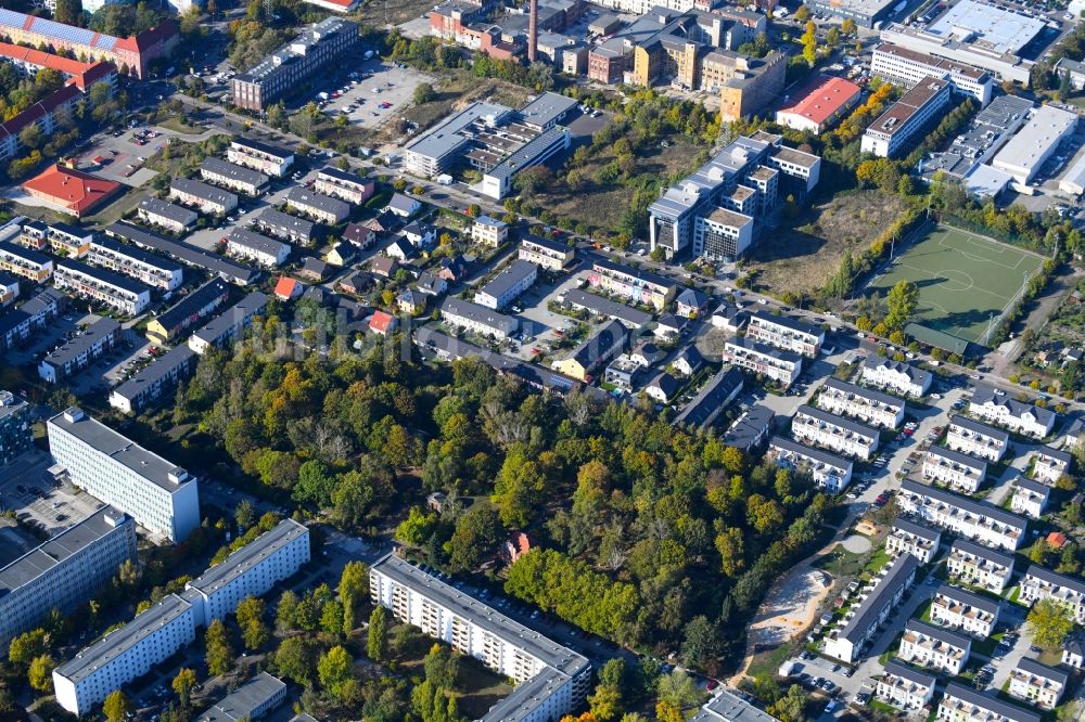 Luftbild Berlin - Wohngebiet einer Einfamilienhaus- Siedlung Bornitzstraße im Ortsteil Lichtenberg in Berlin, Deutschland