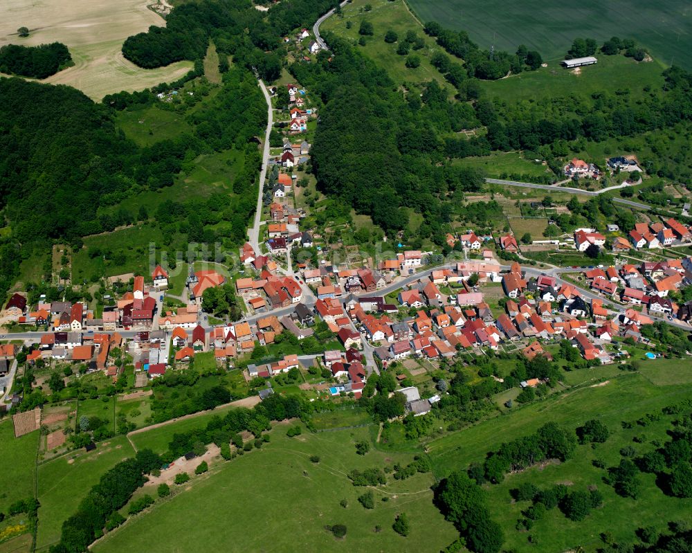 Brehme aus der Vogelperspektive: Wohngebiet einer Einfamilienhaus- Siedlung in Brehme im Bundesland Thüringen, Deutschland