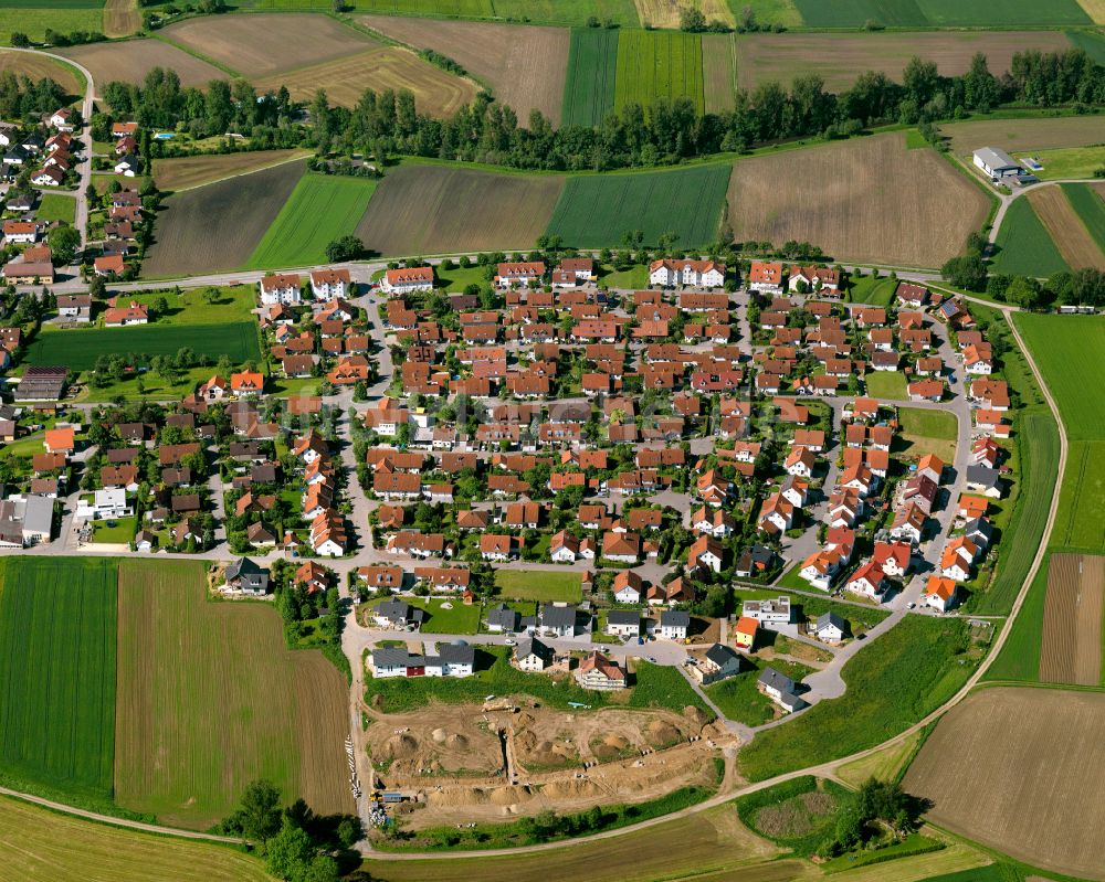 Luftbild Burgrieden - Wohngebiet einer Einfamilienhaus- Siedlung in Burgrieden im Bundesland Baden-Württemberg, Deutschland