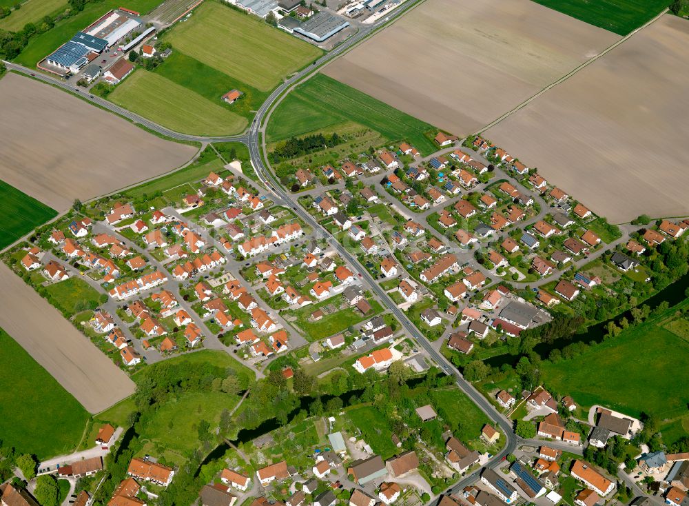 Dellmensingen von oben - Wohngebiet einer Einfamilienhaus- Siedlung in Dellmensingen im Bundesland Baden-Württemberg, Deutschland