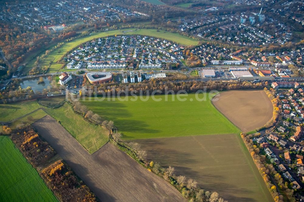 Luftaufnahme Duisburg - Wohngebiet einer Einfamilienhaus- Siedlung in Duisburg im Bundesland Nordrhein-Westfalen