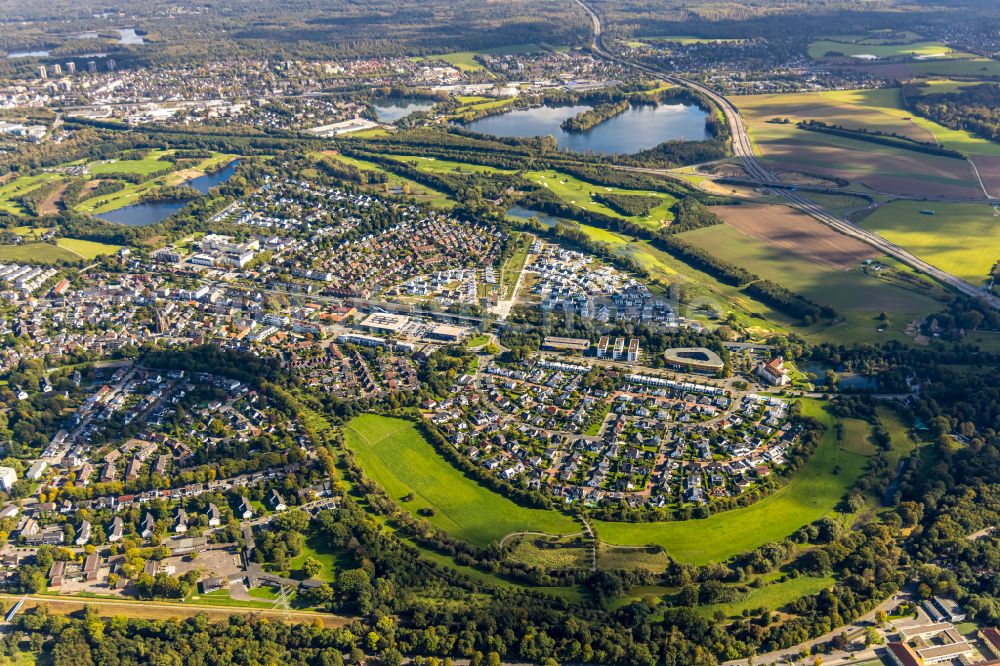 Luftaufnahme Duisburg - Wohngebiet einer Einfamilienhaus- Siedlung in Duisburg im Bundesland Nordrhein-Westfalen