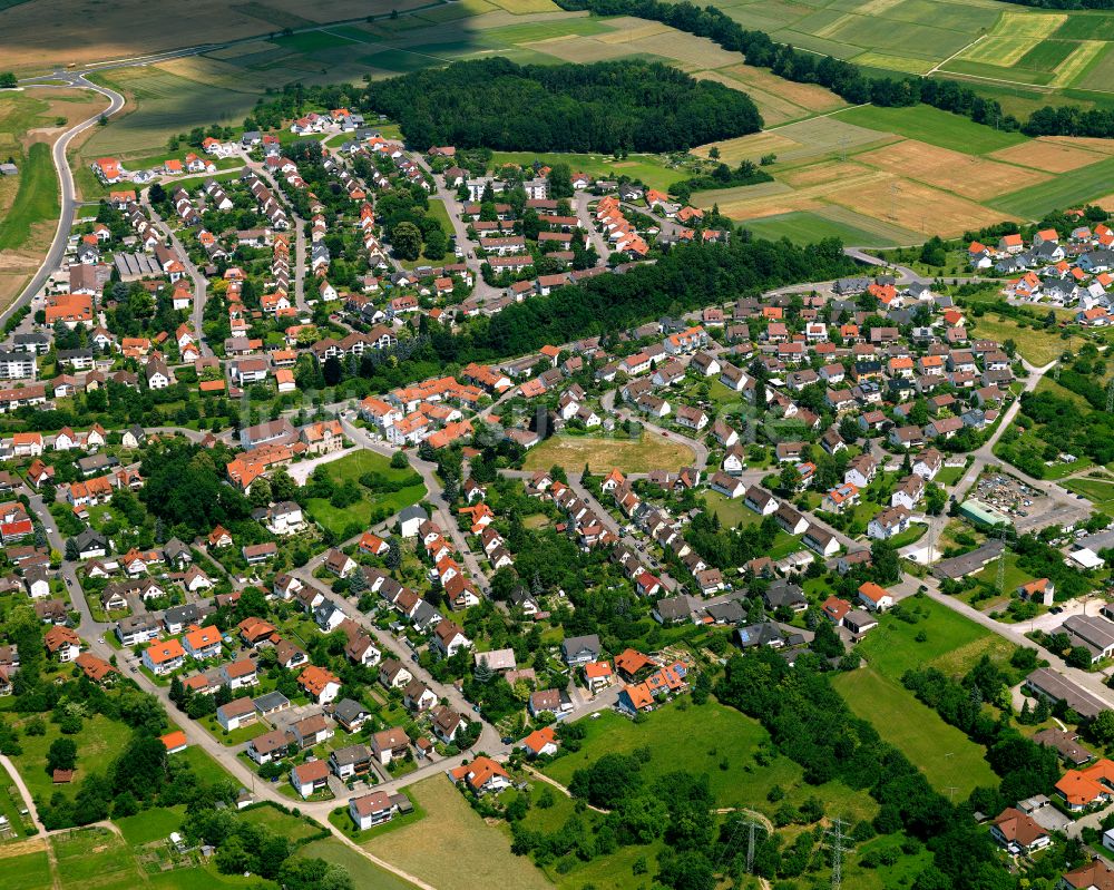 Luftaufnahme Dußlingen - Wohngebiet einer Einfamilienhaus- Siedlung in Dußlingen im Bundesland Baden-Württemberg, Deutschland