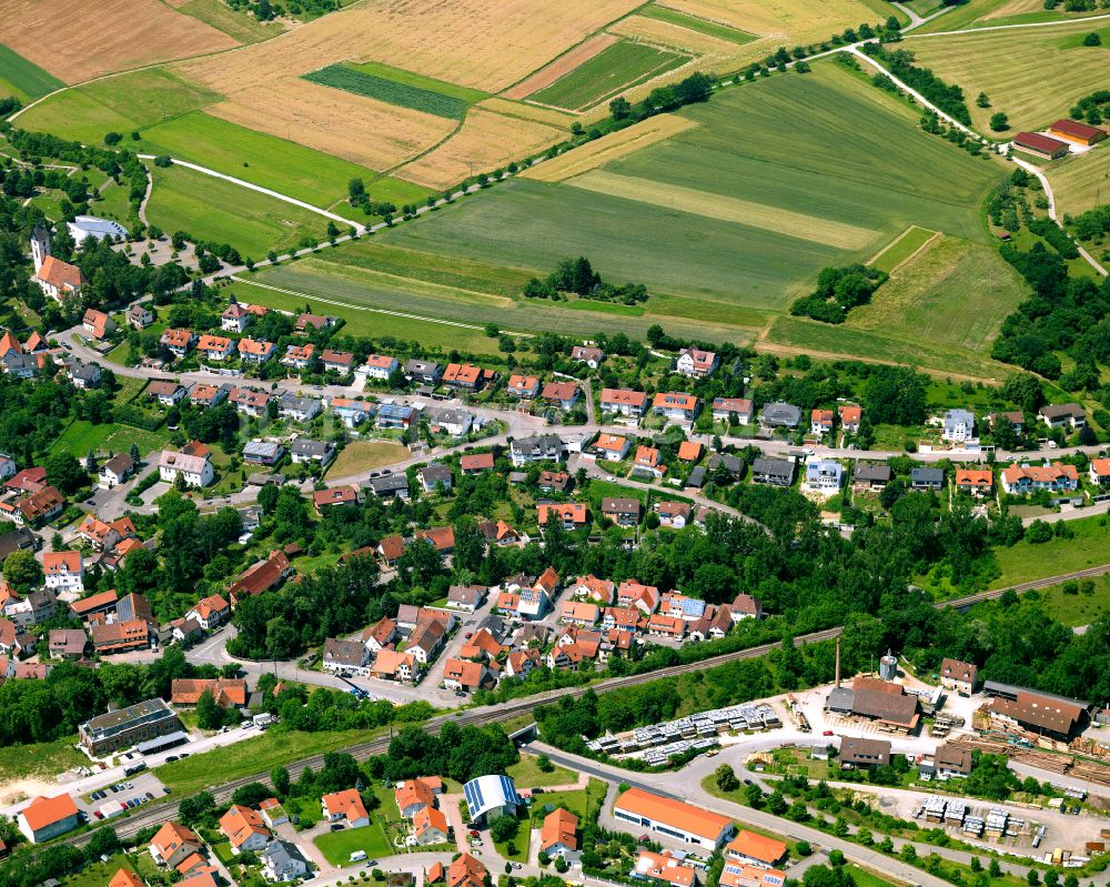 Luftaufnahme Dußlingen - Wohngebiet einer Einfamilienhaus- Siedlung in Dußlingen im Bundesland Baden-Württemberg, Deutschland