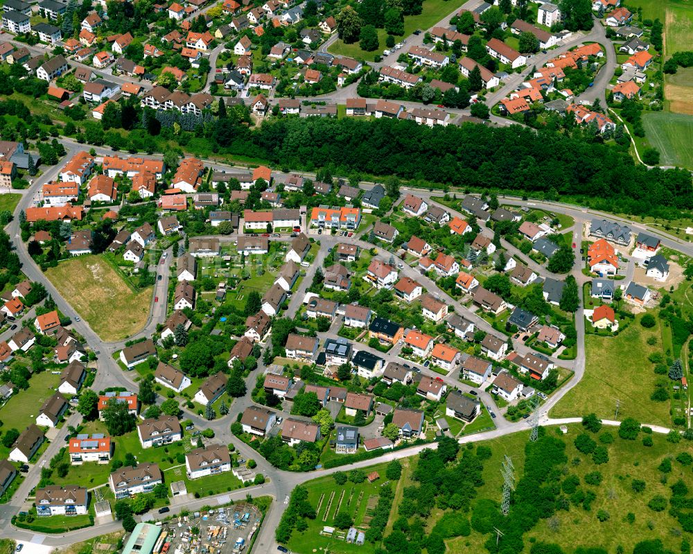 Dußlingen von oben - Wohngebiet einer Einfamilienhaus- Siedlung in Dußlingen im Bundesland Baden-Württemberg, Deutschland