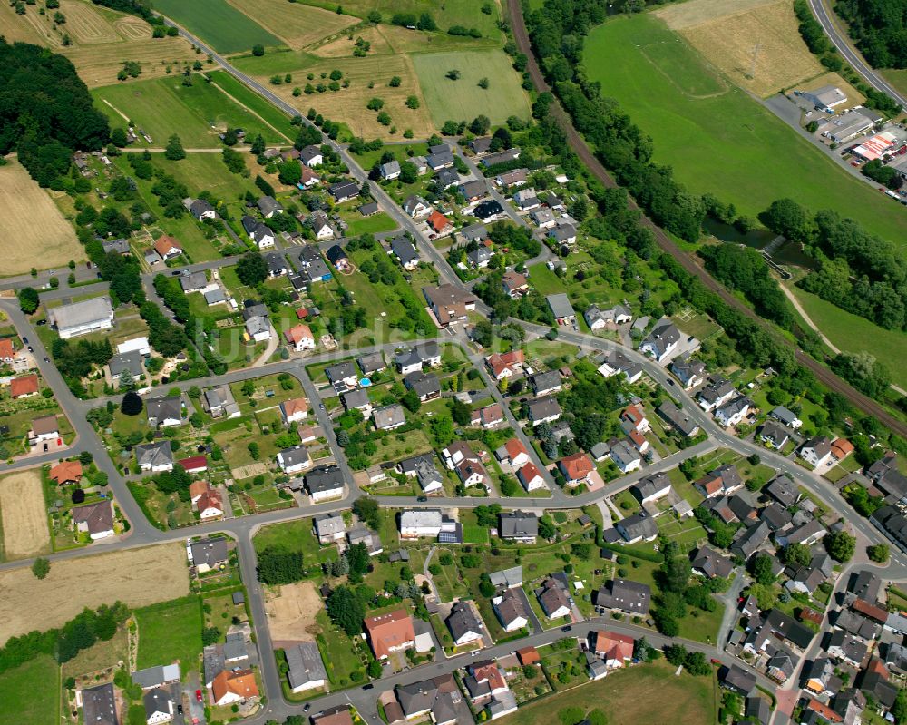 Luftaufnahme Edingen - Wohngebiet einer Einfamilienhaus- Siedlung in Edingen im Bundesland Hessen, Deutschland