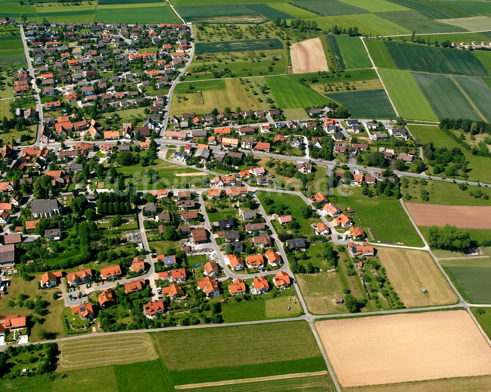 Luftaufnahme Effringen - Wohngebiet einer Einfamilienhaus- Siedlung in Effringen im Bundesland Baden-Württemberg, Deutschland