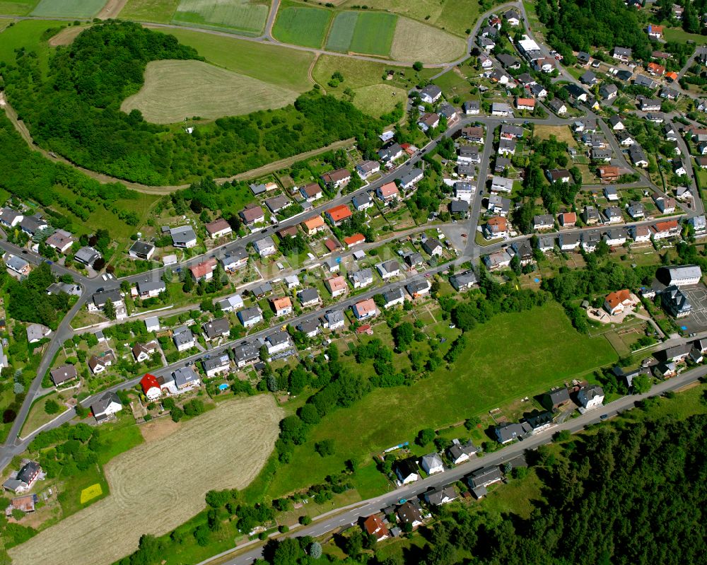 Luftaufnahme Eibach - Wohngebiet einer Einfamilienhaus- Siedlung in Eibach im Bundesland Hessen, Deutschland