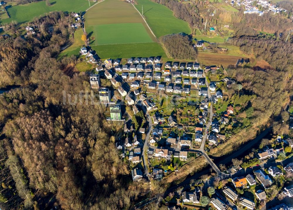 Wengern von oben - Wohngebiet einer Einfamilienhaus- Siedlung Auf dem Elberg in Wengern im Bundesland Nordrhein-Westfalen, Deutschland