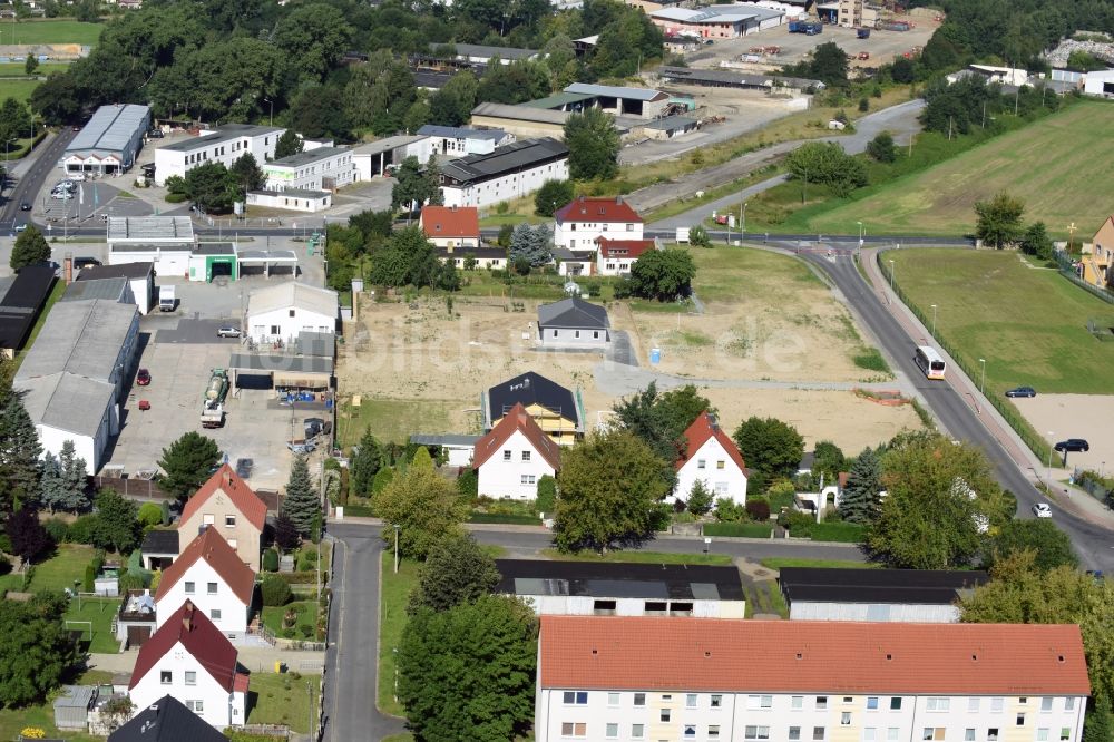 Luftbild Kamenz - Wohngebiet einer Einfamilienhaus- Siedlung entlang der Gartenstraße in Kamenz im Bundesland Sachsen