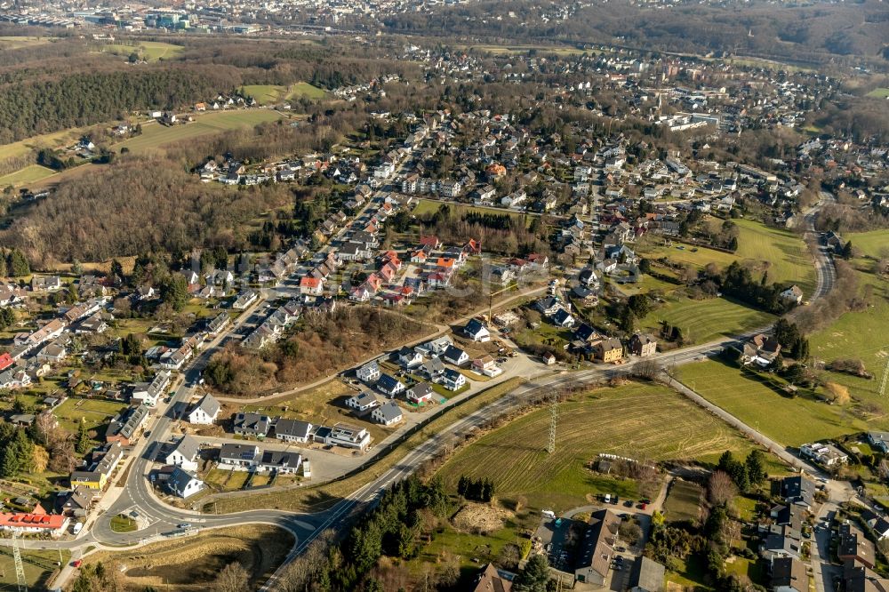 Luftaufnahme Bommern - Wohngebiet einer Einfamilienhaus- Siedlung entlang der Kranenbergstraße - Alte Straße in Bommern im Bundesland Nordrhein-Westfalen, Deutschland