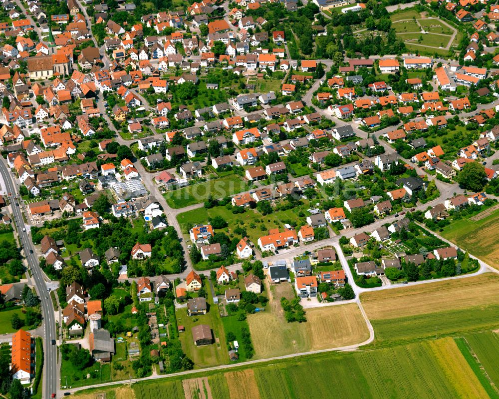 Luftbild Entringen - Wohngebiet einer Einfamilienhaus- Siedlung in Entringen im Bundesland Baden-Württemberg, Deutschland