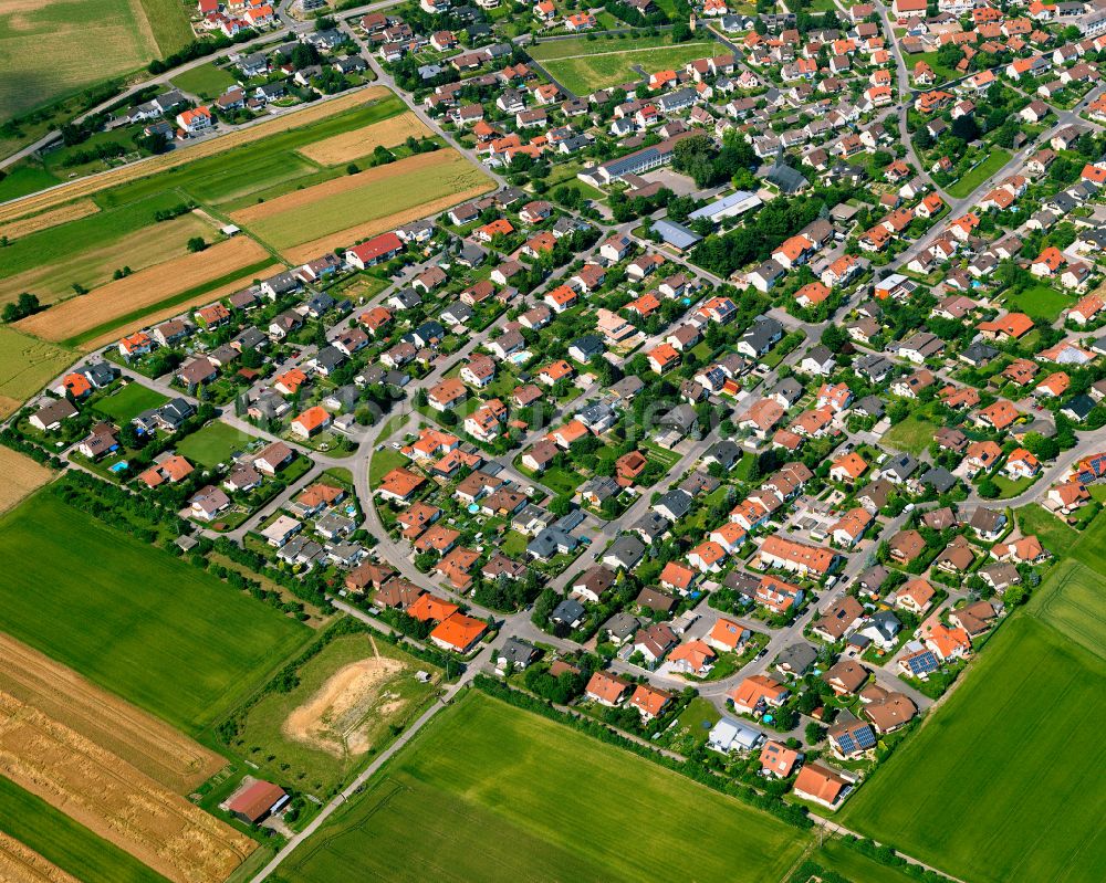 Luftbild Ergenzingen - Wohngebiet einer Einfamilienhaus- Siedlung in Ergenzingen im Bundesland Baden-Württemberg, Deutschland