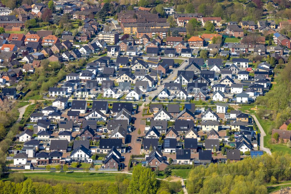 Luftbild Hamm - Wohngebiet einer Einfamilienhaus- Siedlung Am Eversbach im Stadtteil Bockum-Hövel in Hamm im Bundesland Nordrhein-Westfalen