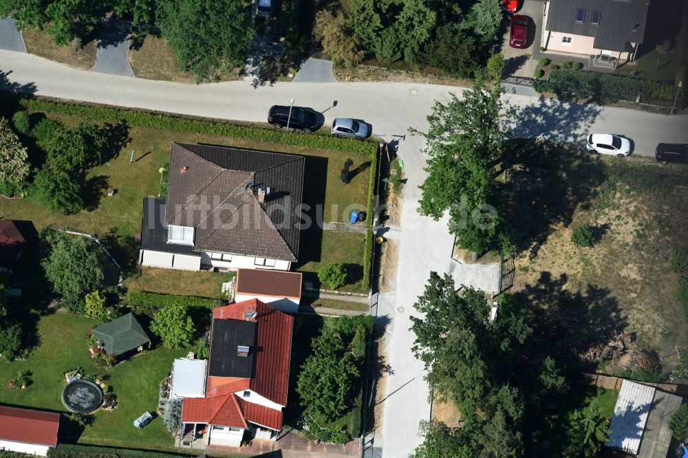 Luftbild Fredersdorf-Vogelsdorf - Wohngebiet einer Einfamilienhaus- Siedlung in Fredersdorf-Vogelsdorf im Bundesland Brandenburg