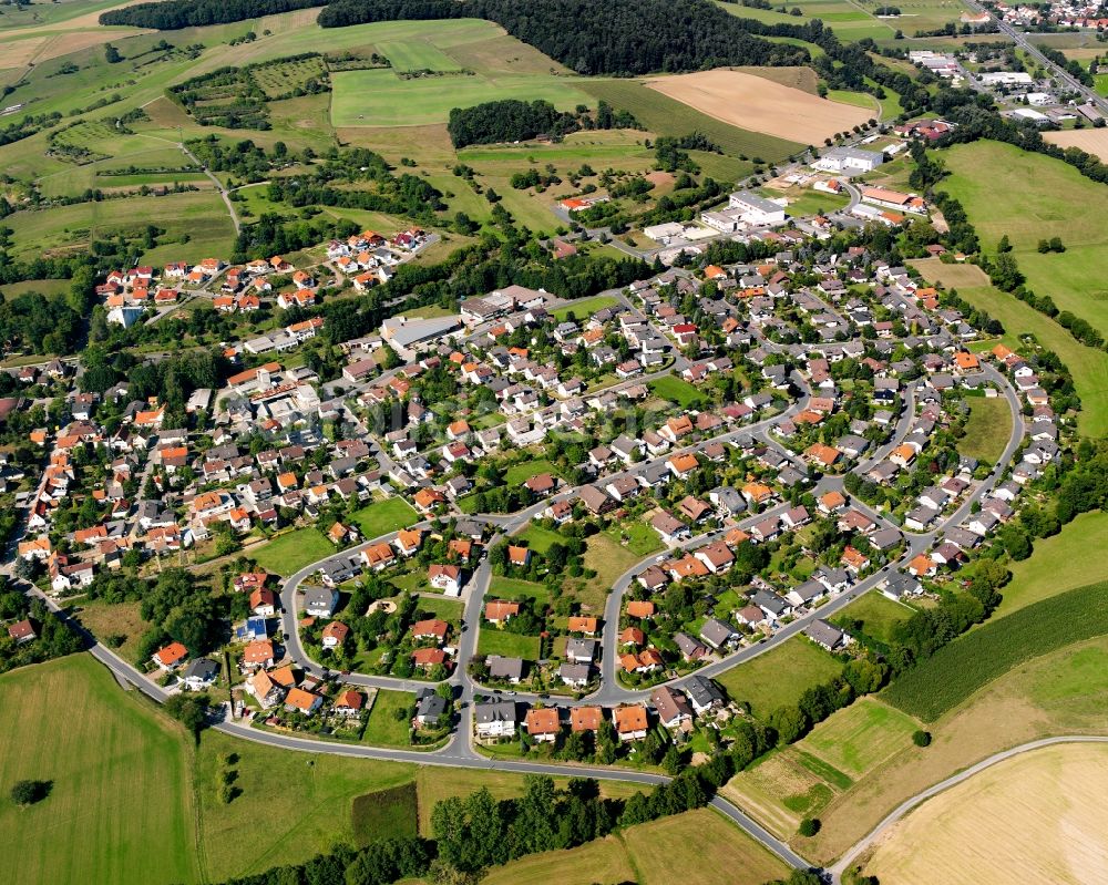 Luftbild Fränkisch-Crumbach - Wohngebiet einer Einfamilienhaus- Siedlung in Fränkisch-Crumbach im Bundesland Hessen, Deutschland