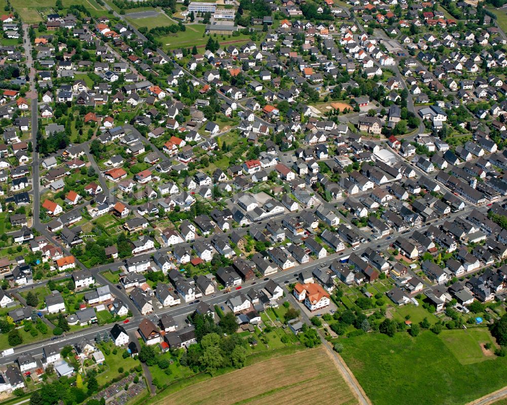 Luftbild Frohnhausen - Wohngebiet einer Einfamilienhaus- Siedlung in Frohnhausen im Bundesland Hessen, Deutschland