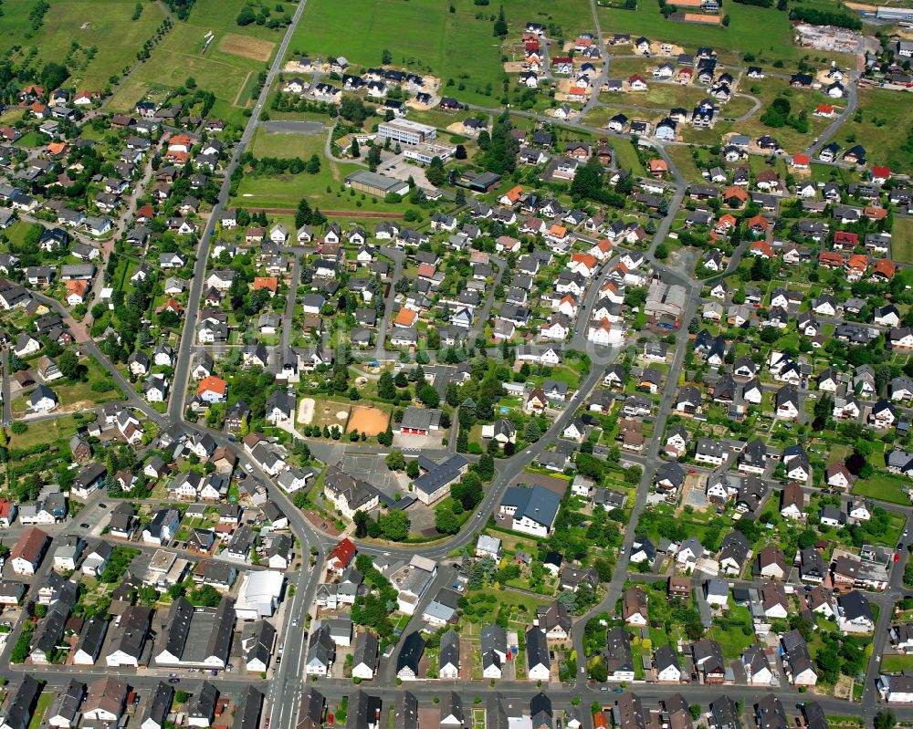 Frohnhausen aus der Vogelperspektive: Wohngebiet einer Einfamilienhaus- Siedlung in Frohnhausen im Bundesland Hessen, Deutschland