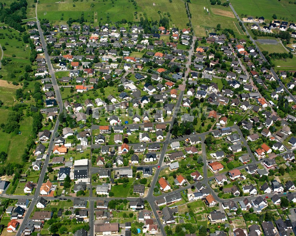 Luftbild Frohnhausen - Wohngebiet einer Einfamilienhaus- Siedlung in Frohnhausen im Bundesland Hessen, Deutschland