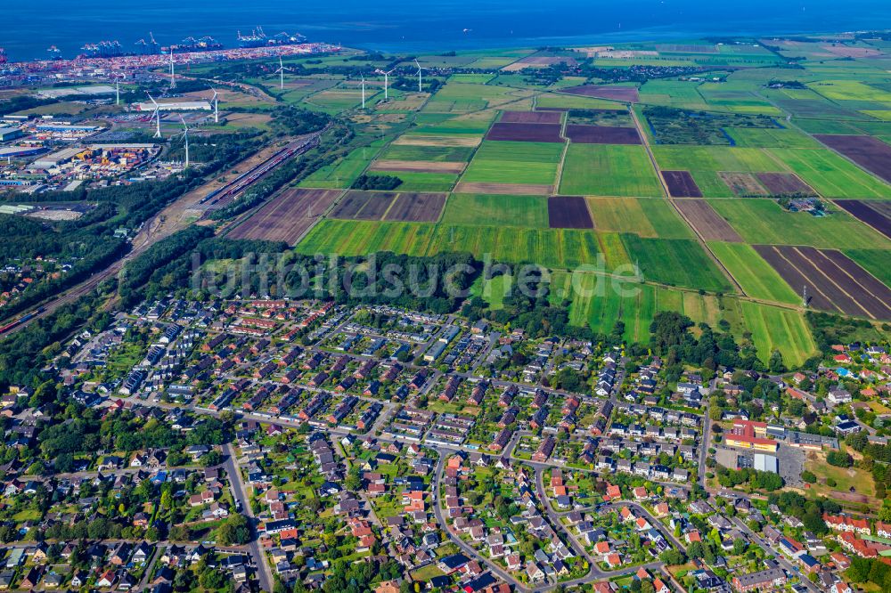 Geestland aus der Vogelperspektive: Wohngebiet einer Einfamilienhaus- Siedlung in Geestland im Bundesland Niedersachsen, Deutschland