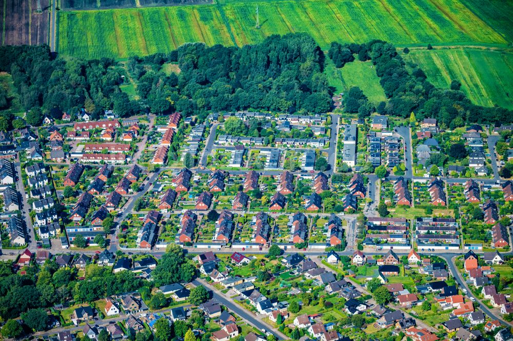 Geestland aus der Vogelperspektive: Wohngebiet einer Einfamilienhaus- Siedlung in Geestland im Bundesland Niedersachsen, Deutschland