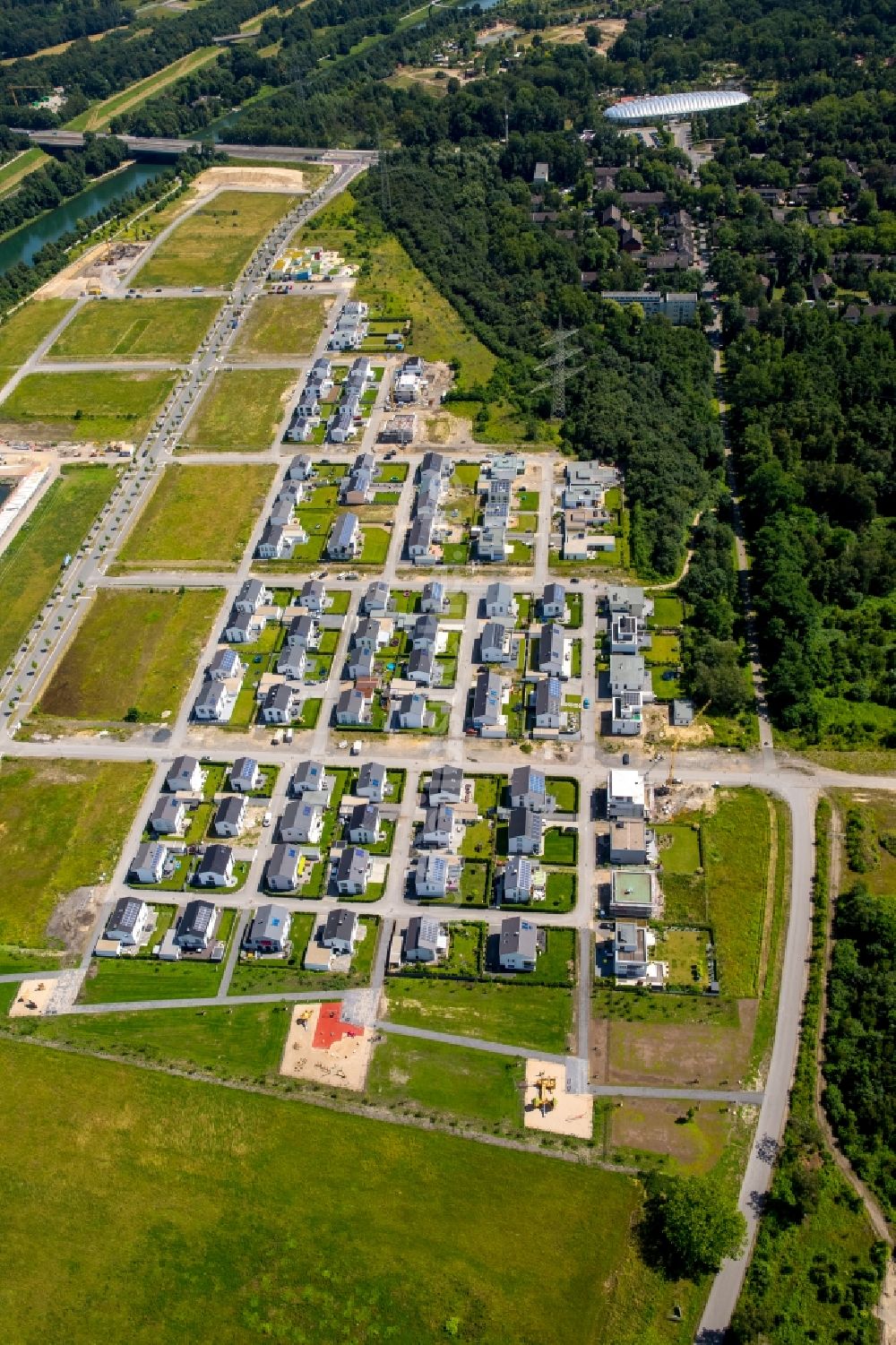 Luftbild Gelsenkirchen - Wohngebiet einer Einfamilienhaus- Siedlung in Gelsenkirchen im Bundesland Nordrhein-Westfalen