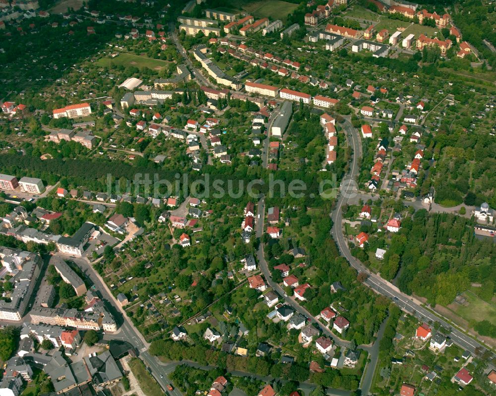 Luftbild Gera - Wohngebiet einer Einfamilienhaus- Siedlung in Gera im Bundesland Thüringen, Deutschland