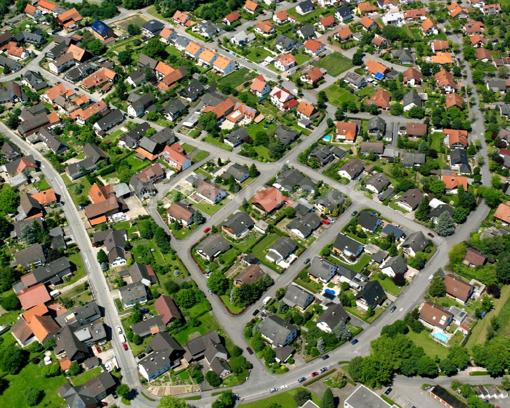 Goldscheuer aus der Vogelperspektive: Wohngebiet einer Einfamilienhaus- Siedlung in Goldscheuer im Bundesland Baden-Württemberg, Deutschland