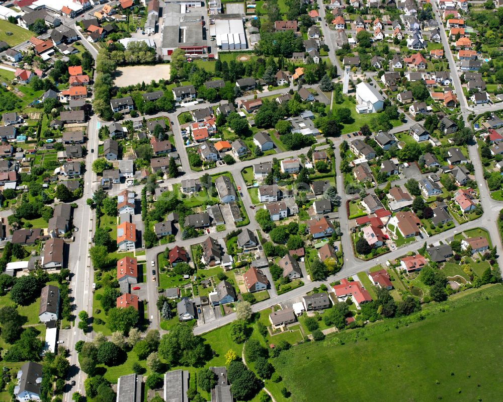 Goldscheuer von oben - Wohngebiet einer Einfamilienhaus- Siedlung in Goldscheuer im Bundesland Baden-Württemberg, Deutschland