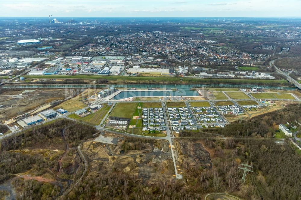 Luftbild Gelsenkirchen - Wohngebiet einer Einfamilienhaus- Siedlung Graf Bismarck am Stadler Weg - Karl-Arnold-Weg in Gelsenkirchen im Bundesland Nordrhein-Westfalen, Deutschland