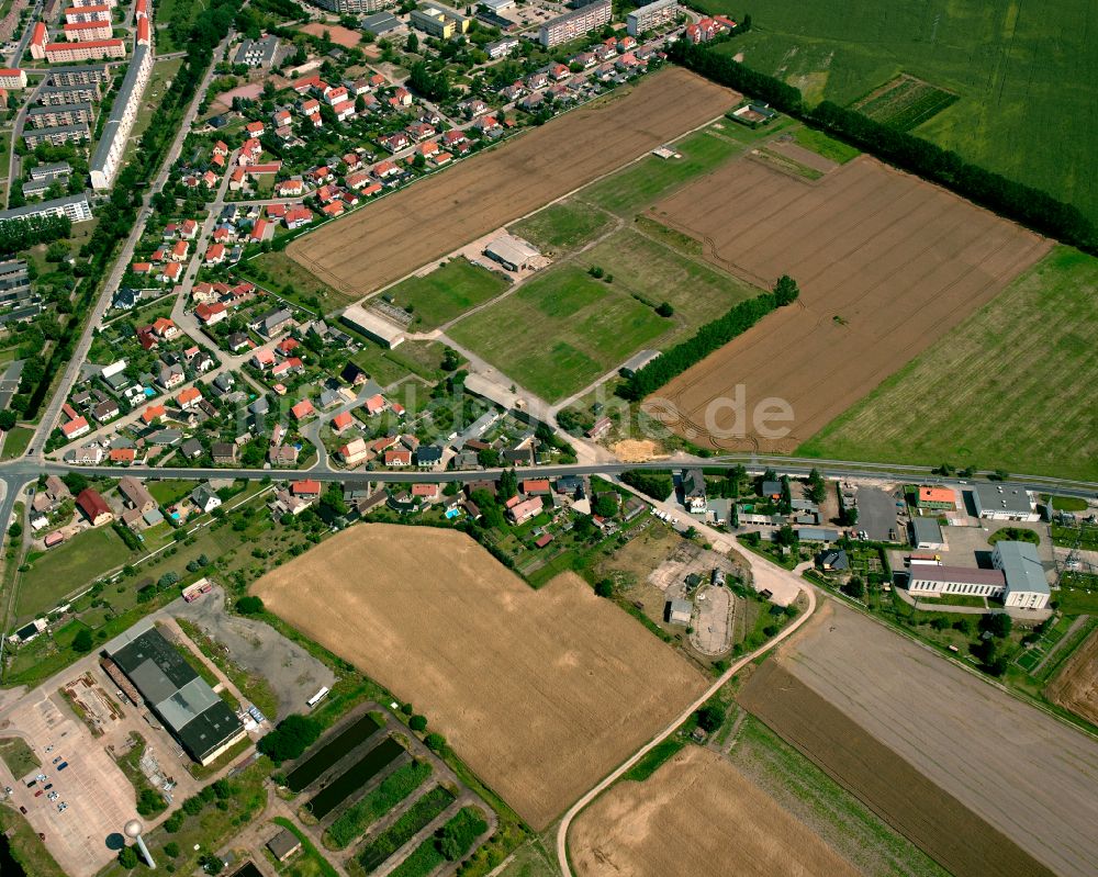 Luftbild Gröditz - Wohngebiet einer Einfamilienhaus- Siedlung in Gröditz im Bundesland Sachsen, Deutschland