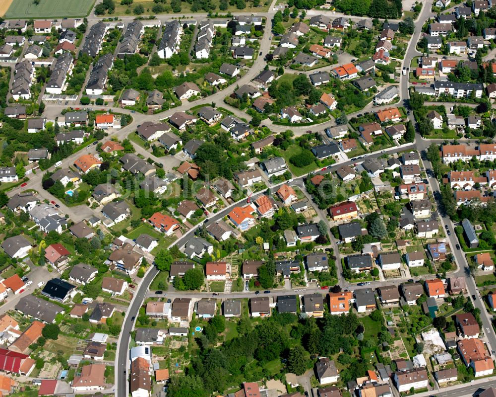 Luftbild Grünwettersbach - Wohngebiet einer Einfamilienhaus- Siedlung in Grünwettersbach im Bundesland Baden-Württemberg, Deutschland