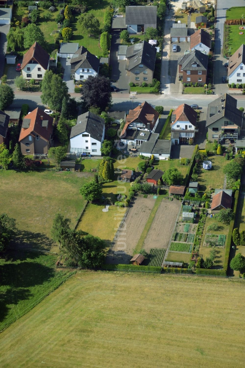 Luftbild Gütersloh - Wohngebiet einer Einfamilienhaus- Siedlung in Gütersloh im Bundesland Nordrhein-Westfalen