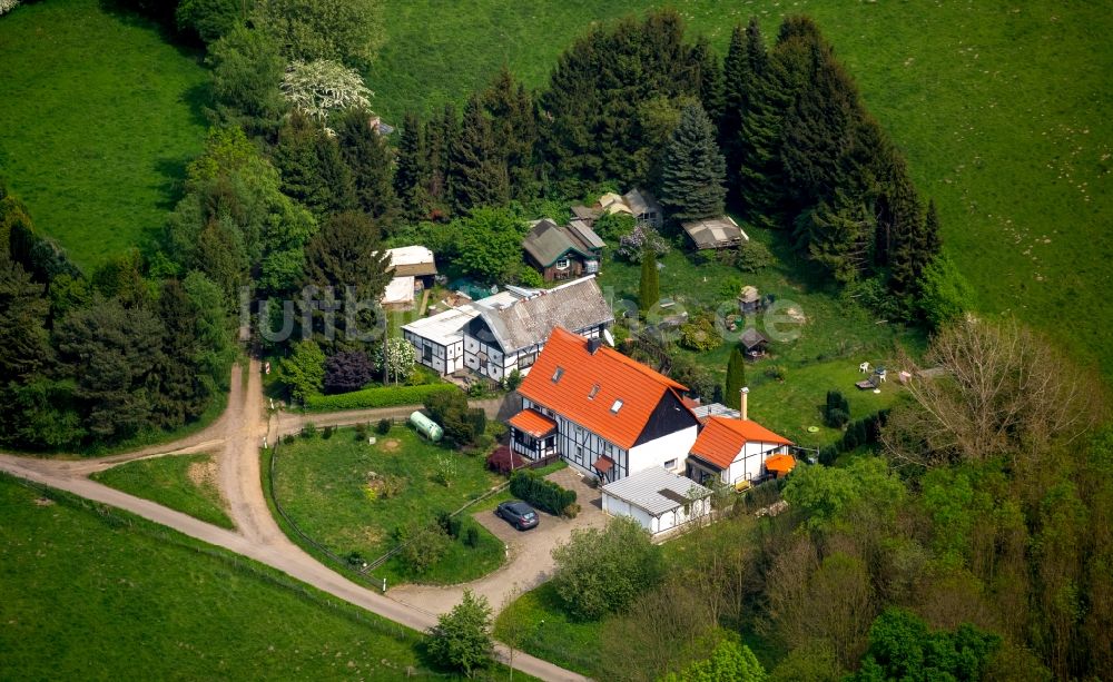 Luftaufnahme Hagen - Wohngebiet einer Einfamilienhaus- Siedlung in Hagen im Bundesland Nordrhein-Westfalen