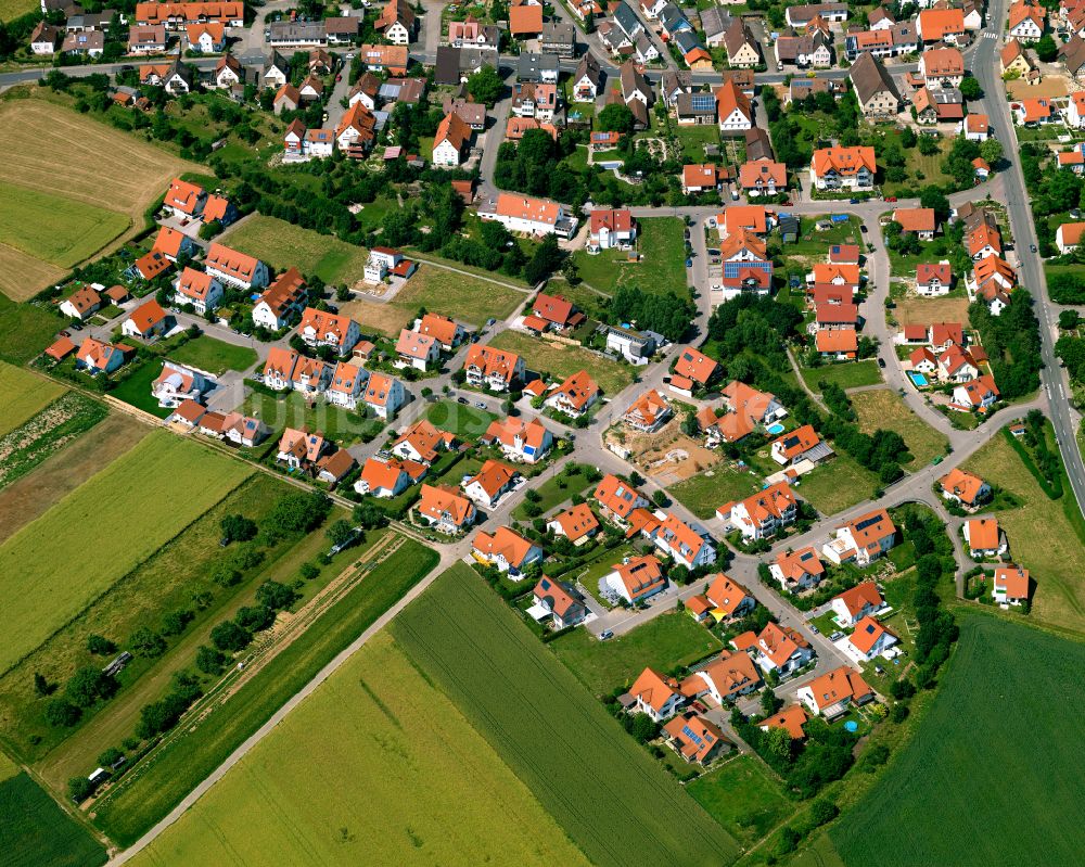 Luftbild Hailfingen - Wohngebiet einer Einfamilienhaus- Siedlung in Hailfingen im Bundesland Baden-Württemberg, Deutschland