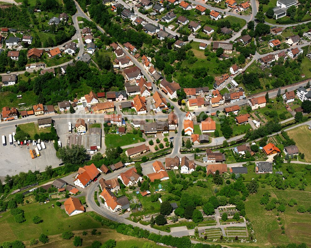 Haiterbach von oben - Wohngebiet einer Einfamilienhaus- Siedlung in Haiterbach im Bundesland Baden-Württemberg, Deutschland