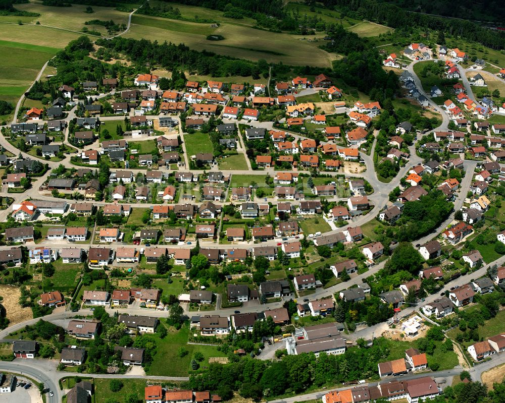 Haiterbach von oben - Wohngebiet einer Einfamilienhaus- Siedlung in Haiterbach im Bundesland Baden-Württemberg, Deutschland