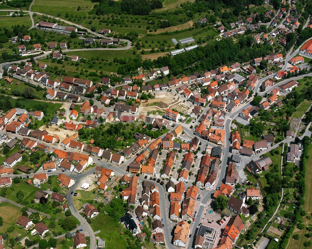 Haiterbach von oben - Wohngebiet einer Einfamilienhaus- Siedlung in Haiterbach im Bundesland Baden-Württemberg, Deutschland