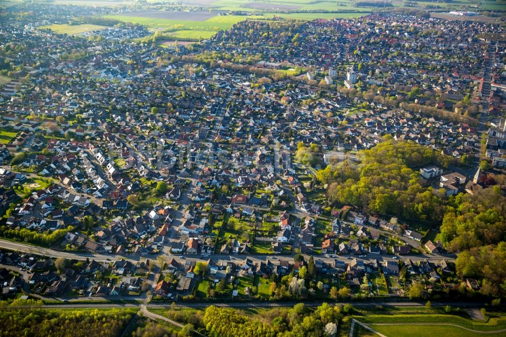 Luftbild Hamm - Wohngebiet einer Einfamilienhaus- Siedlung in Hamm im Bundesland Nordrhein-Westfalen