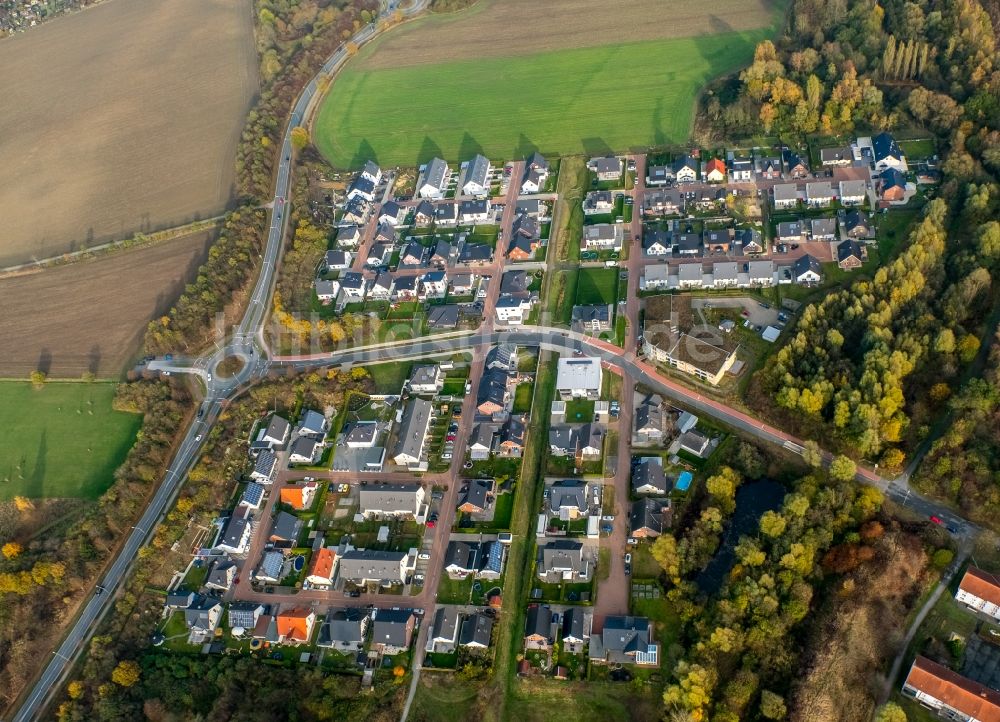 Luftaufnahme Hamm - Wohngebiet einer Einfamilienhaus- Siedlung in Hamm im Bundesland Nordrhein-Westfalen