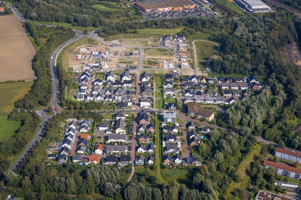 Heessen von oben - Wohngebiet einer Einfamilienhaus- Siedlung in Heessen im Bundesland Nordrhein-Westfalen, Deutschland