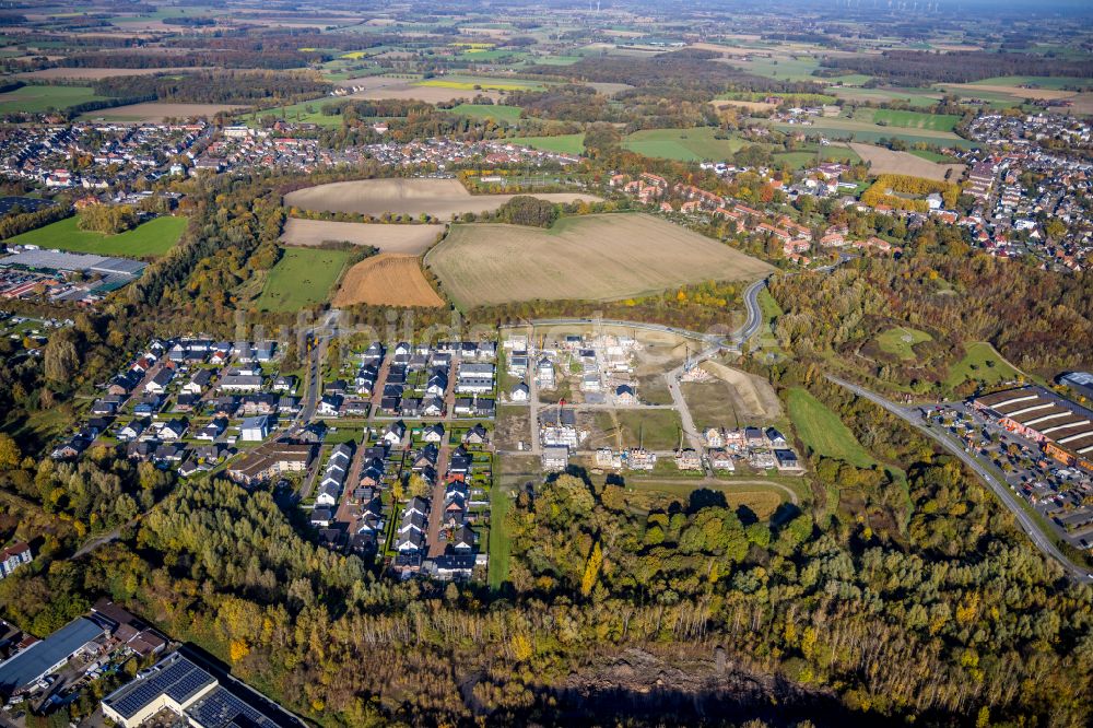 Hamm-Heessen von oben - Wohngebiet einer Einfamilienhaus- Siedlung in Heessen im Bundesland Nordrhein-Westfalen, Deutschland