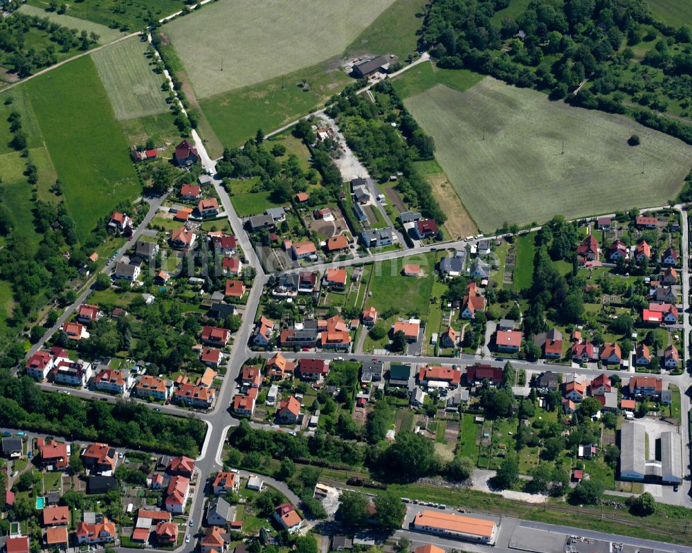 Heilbad Heiligenstadt von oben - Wohngebiet einer Einfamilienhaus- Siedlung in Heilbad Heiligenstadt im Bundesland Thüringen, Deutschland