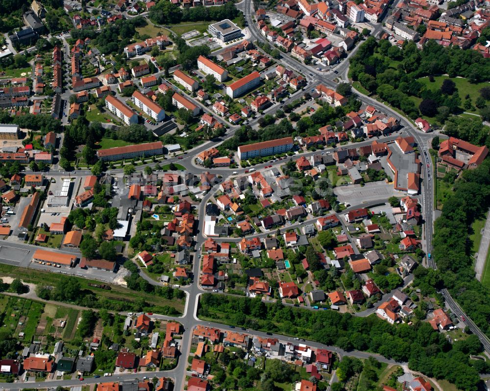 Luftbild Heilbad Heiligenstadt - Wohngebiet einer Einfamilienhaus- Siedlung in Heilbad Heiligenstadt im Bundesland Thüringen, Deutschland