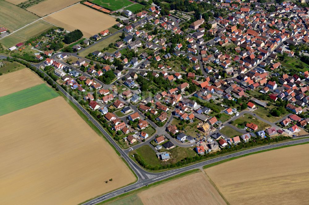 Luftbild Hettstadt - Wohngebiet einer Einfamilienhaus- Siedlung in Hettstadt im Bundesland Bayern, Deutschland