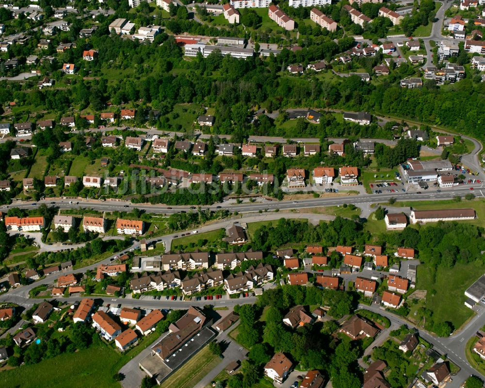 Heumaden von oben - Wohngebiet einer Einfamilienhaus- Siedlung in Heumaden im Bundesland Baden-Württemberg, Deutschland